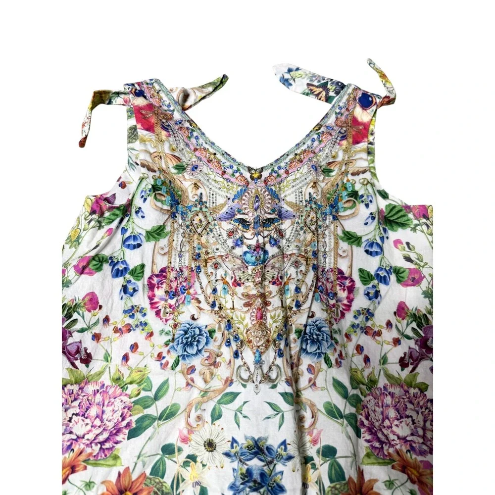 Milla by Camilla Girls Queensbee Tiered Cotton Dress Size 4 Floral Crystal